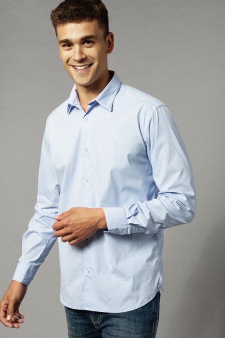 Chemise Popeline Serge Blanco CHL2710 Bleu ciel