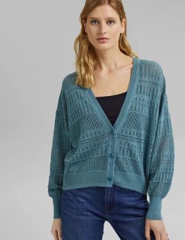 Cardigan en maille pointelle Esprit