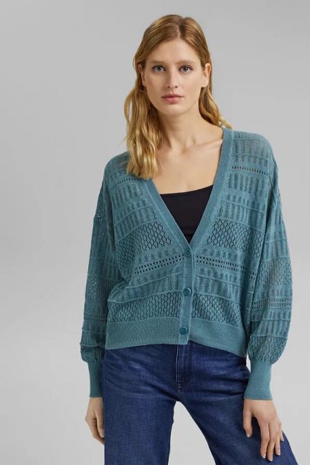 Cardigan en maille pointelle Esprit