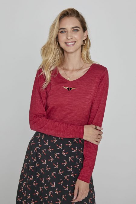 Tee-shirt col V manches longues Diplodocus
